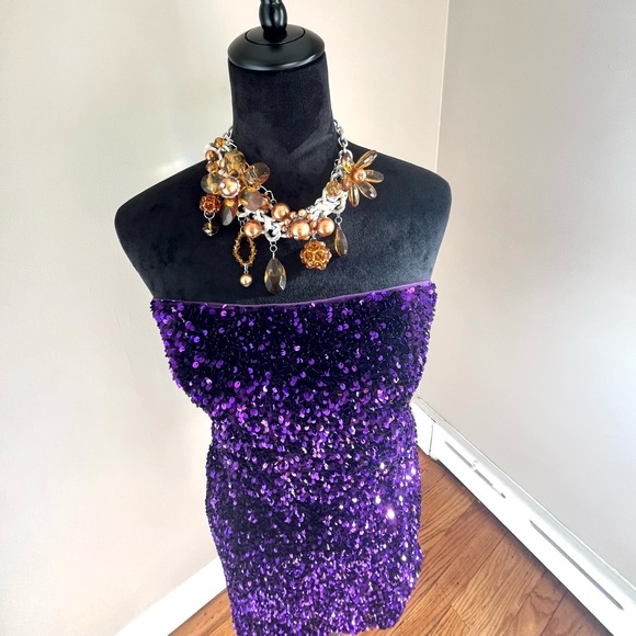 Fashion Nova Kara Sequin Mini Tube Dress sz XL - Picture 4 of 14